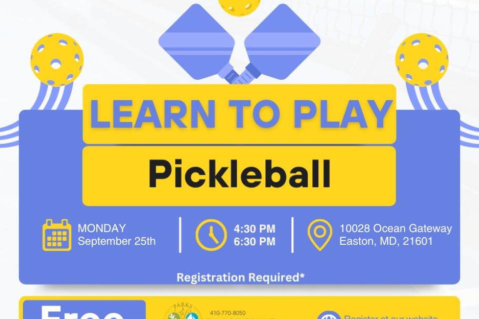 Parks and Rec will host a FREE learn to pickleball introduction course on Monday, September 25th at 4:30 and 6:30. Registration is required.