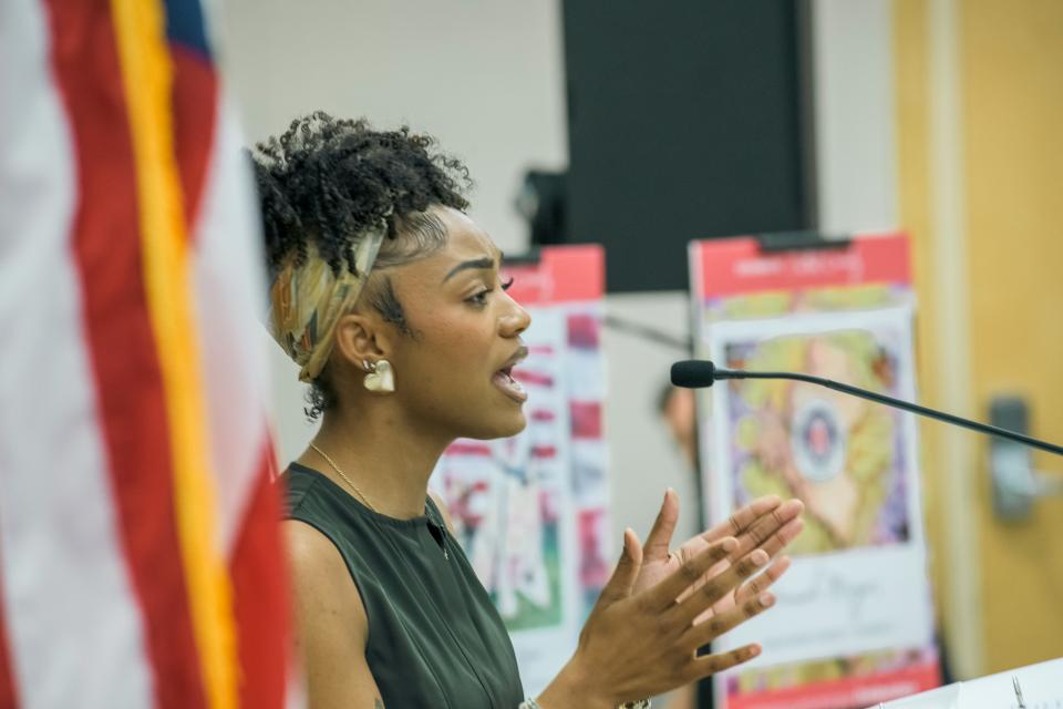 Jayla Elise sings during 2026 Talbot Day.