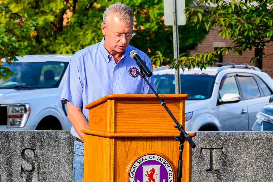 Council President Chuck Callahan provides opening remarks for the ceremony. Photo courtesy of Easton EDC/Cal Jackson