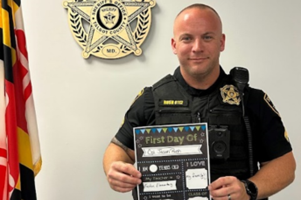 Corporal Jason Rush begins first year at Easton Elementary School.