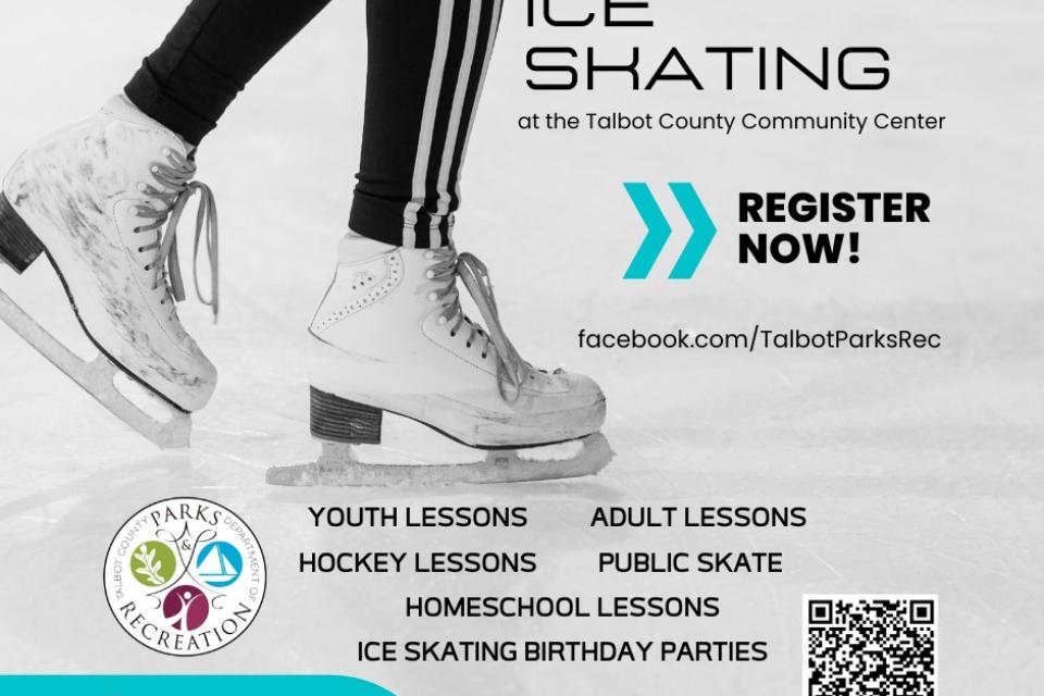 Ice Skating at the Talbot County Community Center will open on Friday, September 15th. For more information on lessons, clinics, party, and rental visit talbotparks.org